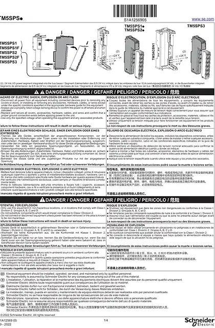 schneider施耐德TM5SPS. Power Supply Modules_ 说明书